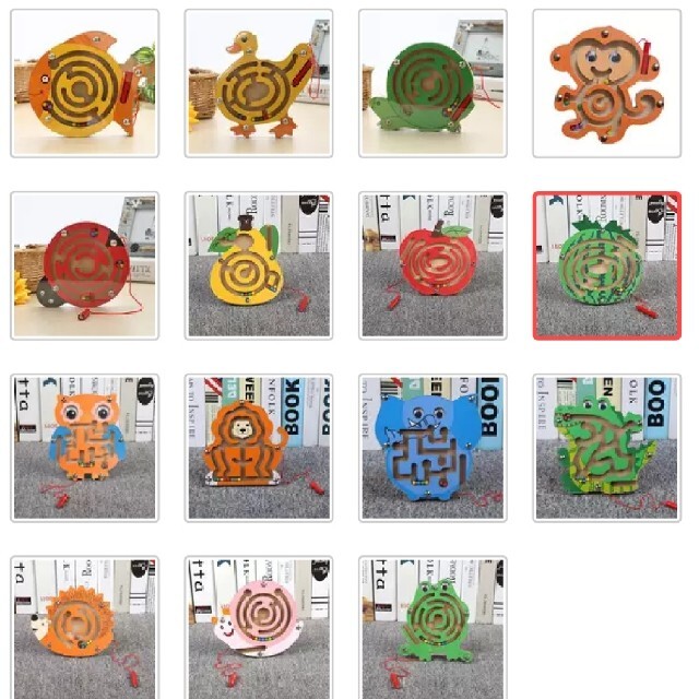 ぷるぷる様北欧スタイル 磁石 迷路 モンテッソーリ 可愛い赤いフクロウさんメイロ キッズ/ベビー/マタニティのおもちゃ(知育玩具)の商品写真