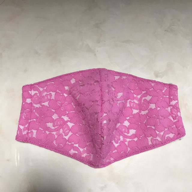 インナーマスク　女性　花柄　レース　ピンク　立体 ハンドメイドのファッション小物(その他)の商品写真