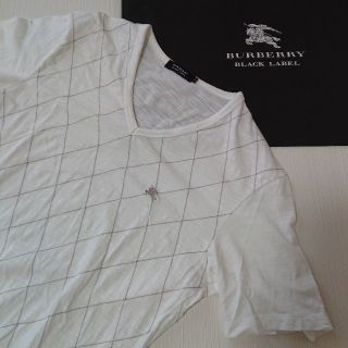 バーバリーブラックレーベル(BURBERRY BLACK LABEL)の美品 BURBERRY BLACK LABEL VネックTシャツ サイズ:2(Tシャツ/カットソー(半袖/袖なし))