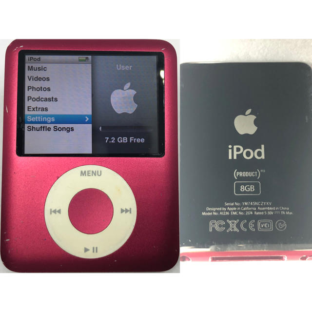 Apple(アップル)のapple ipod nano 8GB product red スマホ/家電/カメラのオーディオ機器(ポータブルプレーヤー)の商品写真