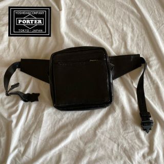 ポーター(PORTER)の【PORTER】レザーのウエストバッグ/ブラック(ウエストポーチ)