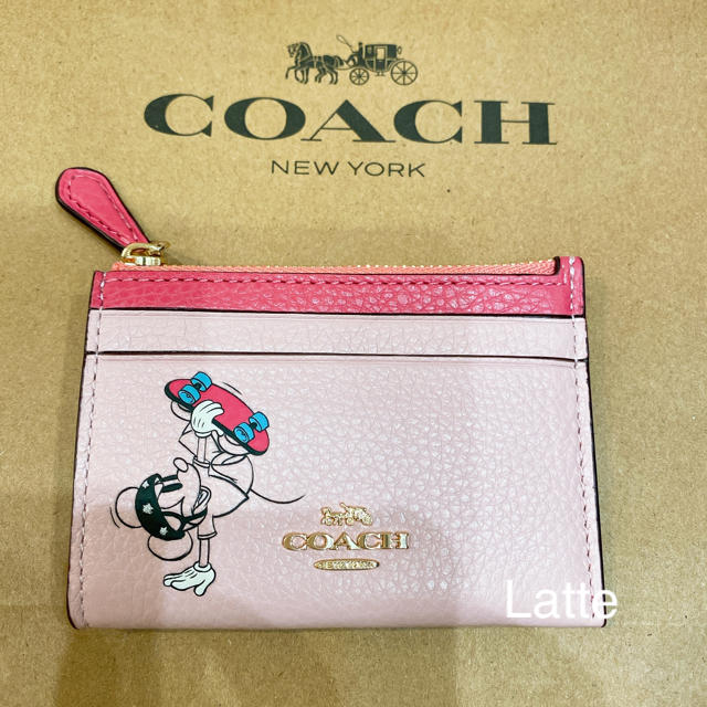 COACH - コーチ ミッキー パスケース コインケース ピンク スケート