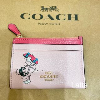 COACH キーリング付きパスケース Disney ミッキー  ホワイト