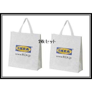 イケア(IKEA)の2枚 IKEA（イケア）KLAMBY クラムビー バッグ ホワイト白(エコバッグ)