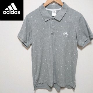 アディダス(adidas)のadidas アディダス グレー 柄ポロシャツ(ポロシャツ)