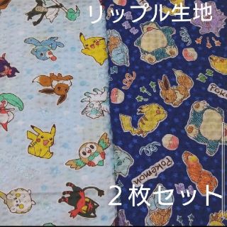 ポケモン(ポケモン)のポケモンリップル生地　２枚セット①　(生地/糸)