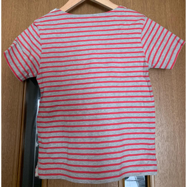 ベルメゾン(ベルメゾン)の千趣会 赤×グレー ボーダーTシャツ イカリ⚓️マーク　サイズ140 キッズ/ベビー/マタニティのキッズ服女の子用(90cm~)(Tシャツ/カットソー)の商品写真