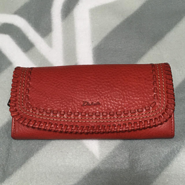 ファッション小物Dakota ダコタ 長財布 赤 レッド 被せ かぶせ 未使用