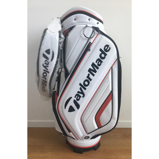 新品 TaylorMade/キャディバッグ KY403 白赤 9.5型 ゴルフ