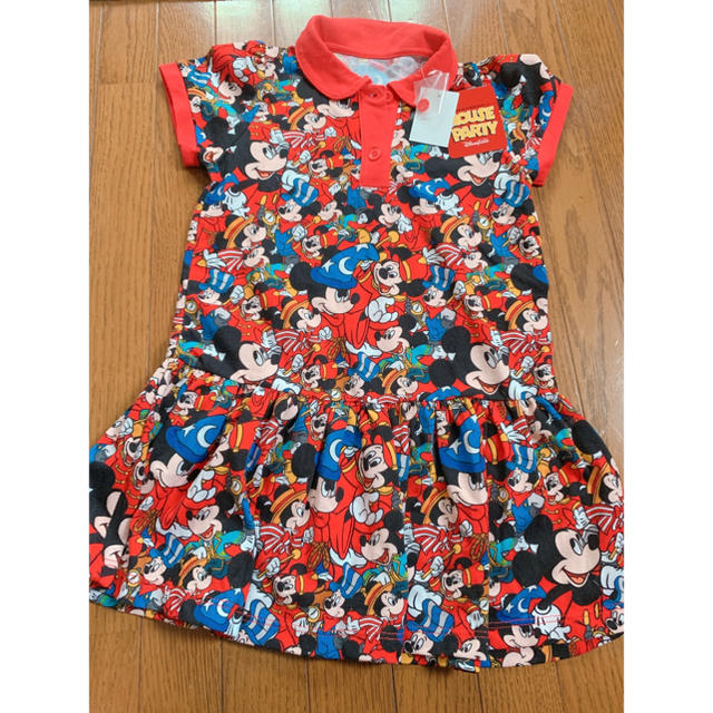 Disney(ディズニー)の新品 香港ディズニー ミッキー ワンピース キッズ/ベビー/マタニティのキッズ服女の子用(90cm~)(ワンピース)の商品写真