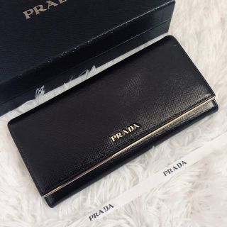 プラダ(PRADA)の美品　PRADA プラダ　2つ折り　長財布(財布)