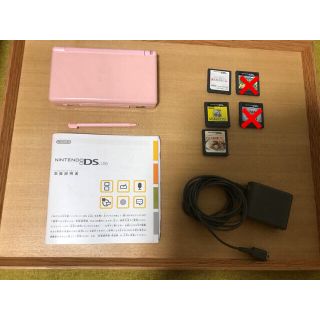 ニンテンドーDS(ニンテンドーDS)のNintendo DS LITE ピンク 本体 ソフト3本セット(携帯用ゲーム機本体)