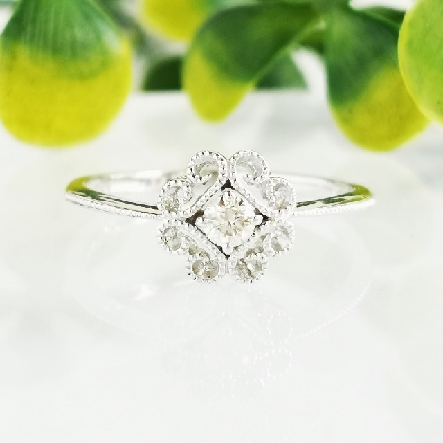 K18WG ダイヤモンド 0.11ct リング アクセサリー アクセサリー
