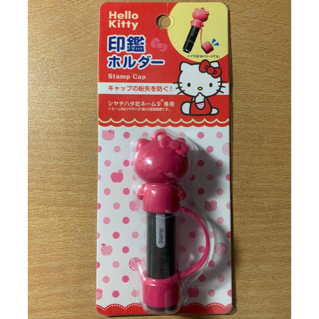 ハローキティ(ハローキティ)の【未使用】　Hello kitty ボールペン　& 印鑑ホルダー エンタメ/ホビーのおもちゃ/ぬいぐるみ(キャラクターグッズ)の商品写真