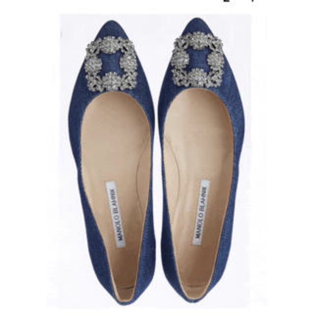 MANOLO BLAHNIK マノロブラニク  ハンギシ　デニム　フラット　40