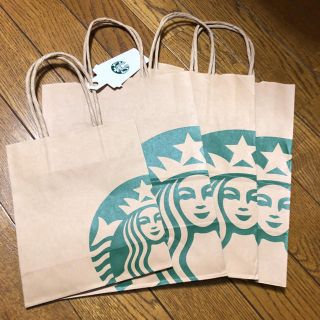 スターバックスコーヒー(Starbucks Coffee)のスターバックス　ショップ袋　4枚(ショップ袋)