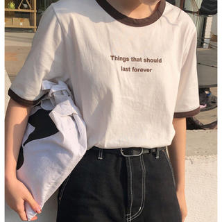韓国風 Tシャツ コーヒー色(Tシャツ(半袖/袖なし))