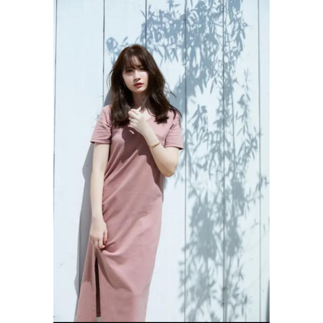 Relaxed T-shirt Long Dress 人気のdusty rose