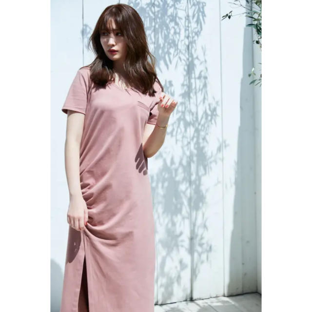 Relaxed T-shirt Long Dress 人気のdusty rose 1