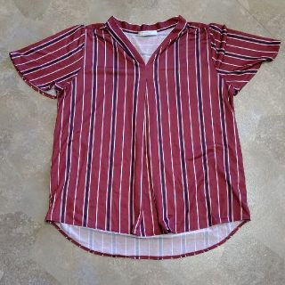 ショコラフィネローブ(chocol raffine robe)のストライプトップス(カットソー(半袖/袖なし))