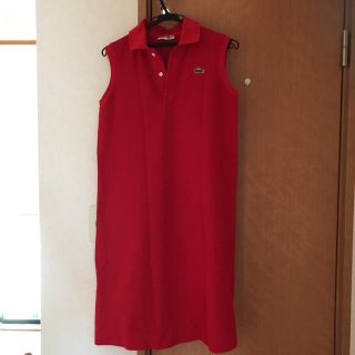 ラコステ(LACOSTE)のラコステの赤ポロワンピース(ひざ丈ワンピース)