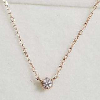 ジュエリーツツミ(JEWELRY TSUTSUMI)の✨新品未使用✨K10PG 1粒ダイヤモンドネックレス(ネックレス)