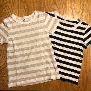 ムジルシリョウヒン(MUJI (無印良品))の無印　ボーダーＴシャツ100 2枚セット(Tシャツ/カットソー)