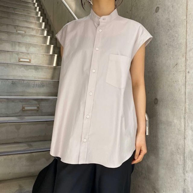 シルバーピーチ 新品 AURALEE オーラリー ノースリーブシャツブラウス