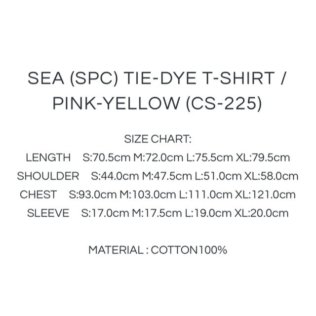 SEA SPC TIE-DYE T-SHIRT PINK-YELLOW タイダイ メンズのトップス(Tシャツ/カットソー(半袖/袖なし))の商品写真