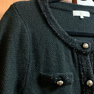 ジユウク(自由区)の【美品】自由区 ニットジャケット 黒 40(ノーカラージャケット)