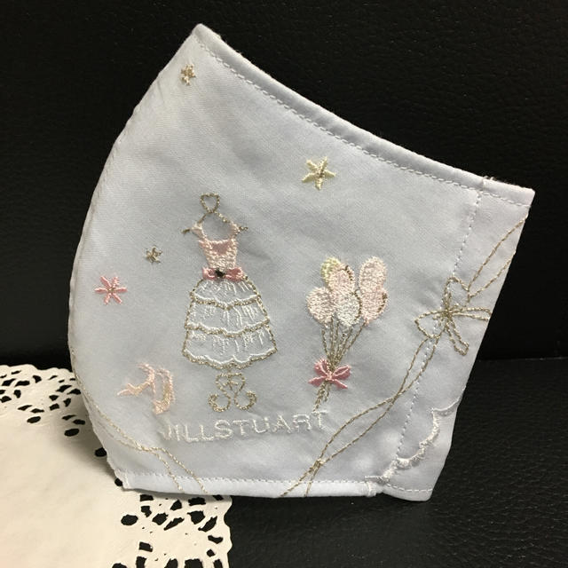 JILLSTUART(ジルスチュアート)の手作り　インナーマスク　JILLSTUART  ドレス柄　水色 ハンドメイドのハンドメイド その他(その他)の商品写真