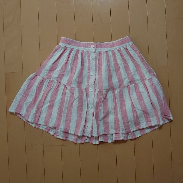 GAP Kids(ギャップキッズ)のGAPピンクストライプ巻きスカート キッズ/ベビー/マタニティのキッズ服女の子用(90cm~)(スカート)の商品写真