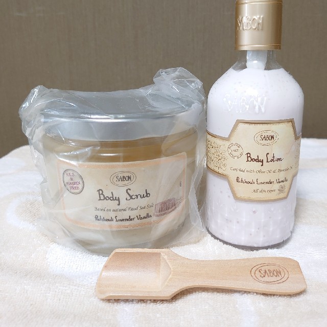 SABON ボディスクラブ ボディクリーム パチュリラベンダーバニラ セット