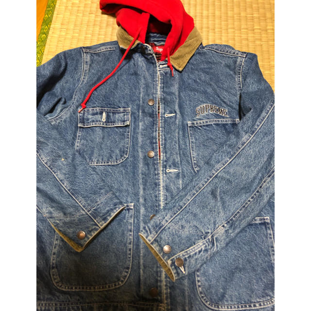 SUPREME Hooded Chore Coat アーチロゴ　デニムジャケット