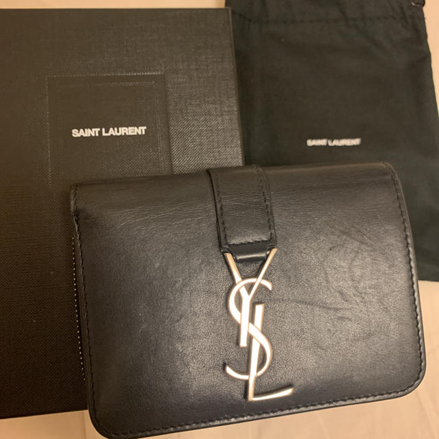 新しいコレクション Saint Laurent YSL ジップ財布 コンパクト