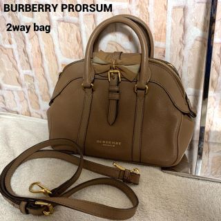 バーバリー(BURBERRY)のBurberry Prorsum 2way ハンドバッグ ベージュ リボン(ハンドバッグ)