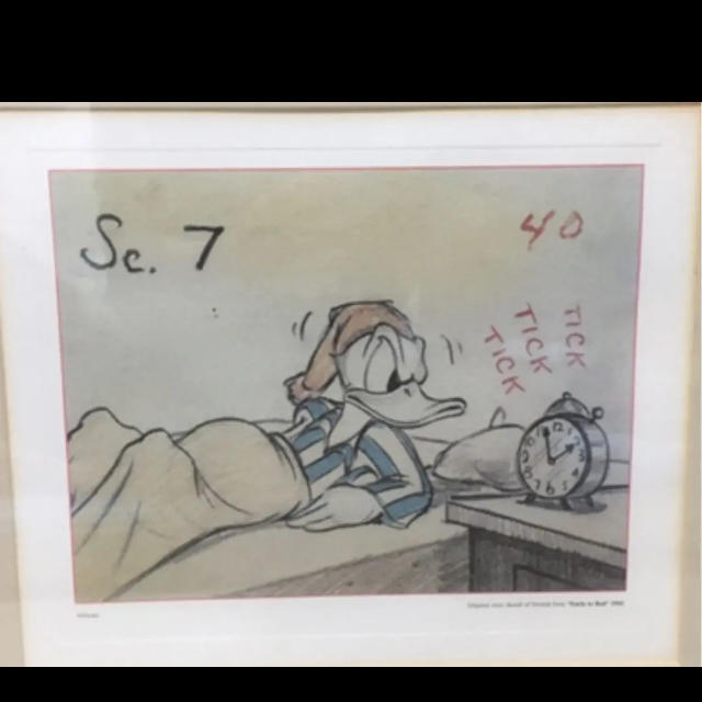 レア Ｅarly to Bed 1941 ドナルド スケッチ画 ディズニー
