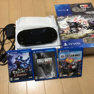 プレイステーションヴィータ(PlayStation Vita)のPsVita 本体 カセット3つ付き(即買いOK)(携帯用ゲーム機本体)
