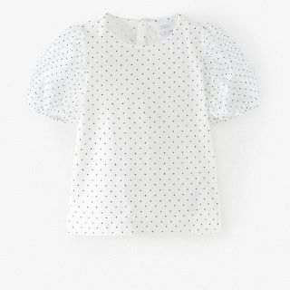 ザラ(ZARA)の新品　ドット柄オーガンザトップス　140cm ZARA(Tシャツ/カットソー)