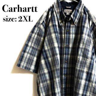 カーハート(carhartt)のcarhartt カーハート ワークシャツ　チェック　ワンポイント　青(シャツ)