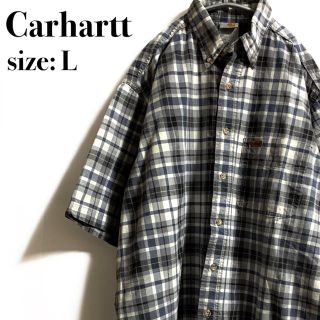 カーハート(carhartt)のcarhartt カーハート ワークシャツ　チェック　革タグ　ワンポイント(シャツ)