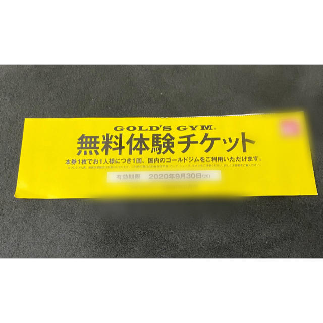 ゴールドジム　無料体験チケット　2枚分 チケットの施設利用券(フィットネスクラブ)の商品写真