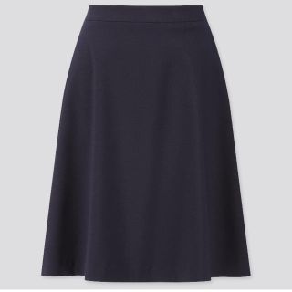 ユニクロ(UNIQLO)のユニクロ　ストレッチフレアスカート　NAVY 73(ひざ丈スカート)