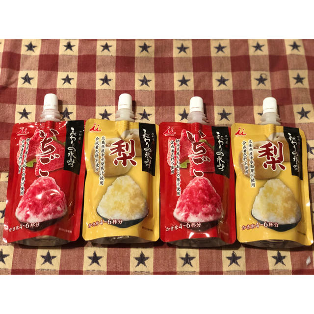 井村屋 こだわりの氷みつ 4袋 梨 いちご かき氷シロップ 氷みつ かき氷 みつ 食品/飲料/酒の加工食品(その他)の商品写真