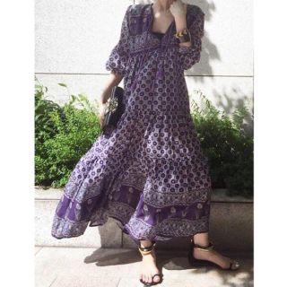 アパルトモンドゥーズィエムクラス(L'Appartement DEUXIEME CLASSE)のアパルトモン ブルーボヘム BLUE BOHEME PRINTED DRESS(ロングワンピース/マキシワンピース)