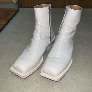 ジョンローレンスサリバン(JOHN LAWRENCE SULLIVAN)のION ブーツ スクエア ホワイト size41(ブーツ)