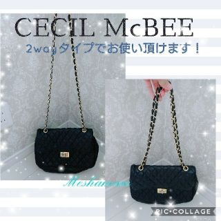 セシルマクビー(CECIL McBEE)の＊CECIL McBEE＊セシルマクビー＊合皮＊バッグ＊ブラック＊ゴールド＊(ハンドバッグ)