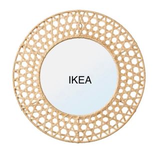 イケア(IKEA)の【新品未使用】IKEA 藤　ラタンミラー　丸ミラー　壁掛けミラー　鏡　ラタン　(壁掛けミラー)