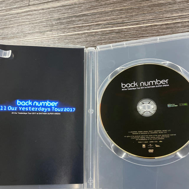 BACK NUMBER(バックナンバー)のbacknumber ライブ DVD エンタメ/ホビーのDVD/ブルーレイ(ミュージック)の商品写真