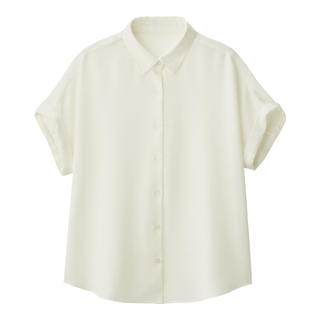 ジーユー(GU)のGU エアリーシャツ(半袖)  オフホワイト　(シャツ/ブラウス(半袖/袖なし))